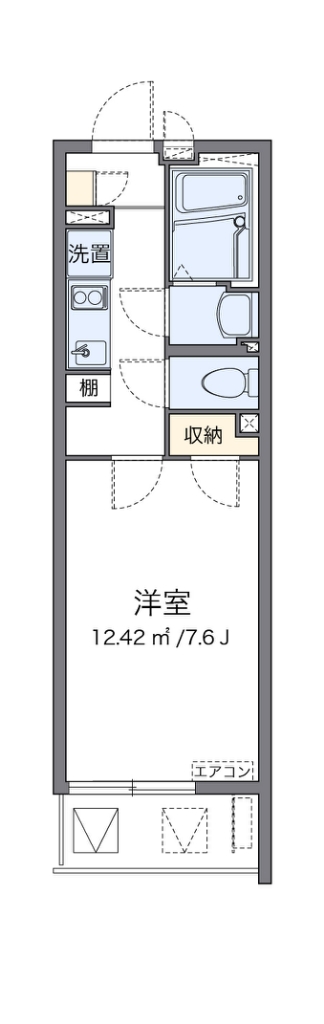 クレイノファインライズ 202号室 間取り