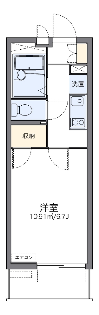 レオパレスクオラ 307号室 間取り