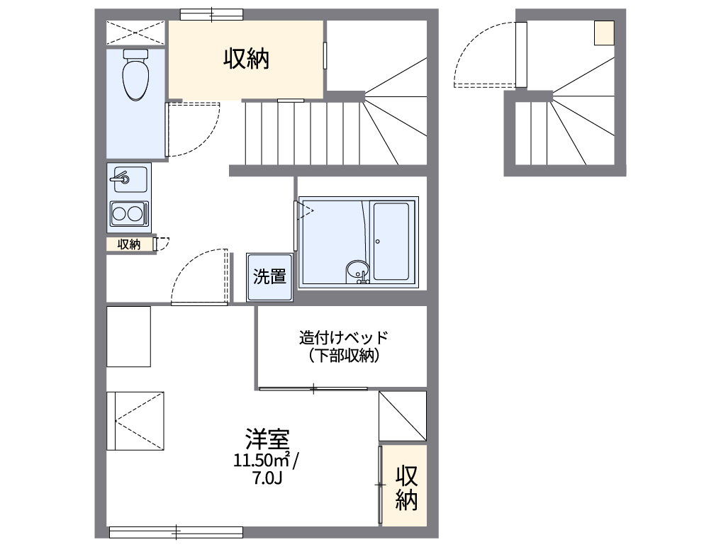 レオパレスクインスＡ 207号室 間取り