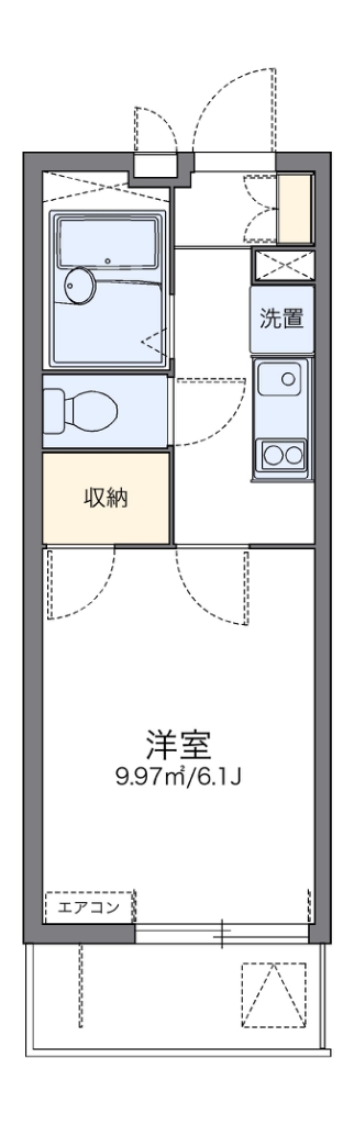 レオパレスハイム三ツ沢 101号室 間取り