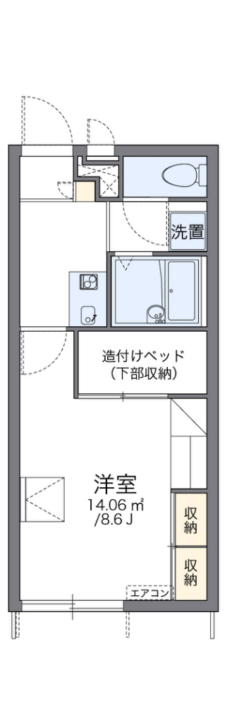 レオパレスフルール 106号室 間取り