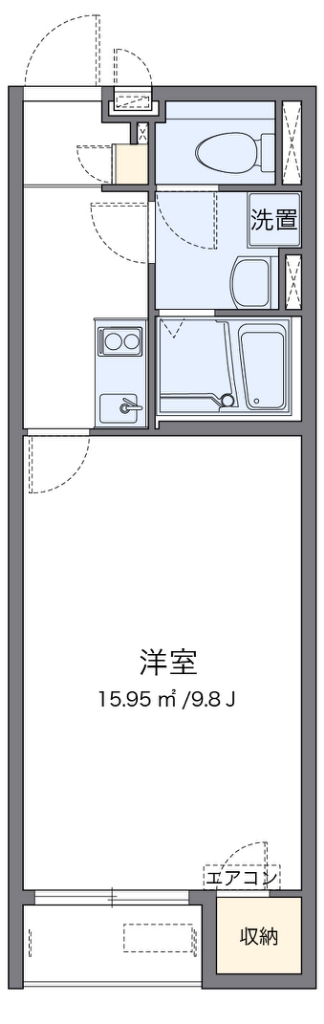 クレイノＨｏｌｙⅡ 202号室 間取り