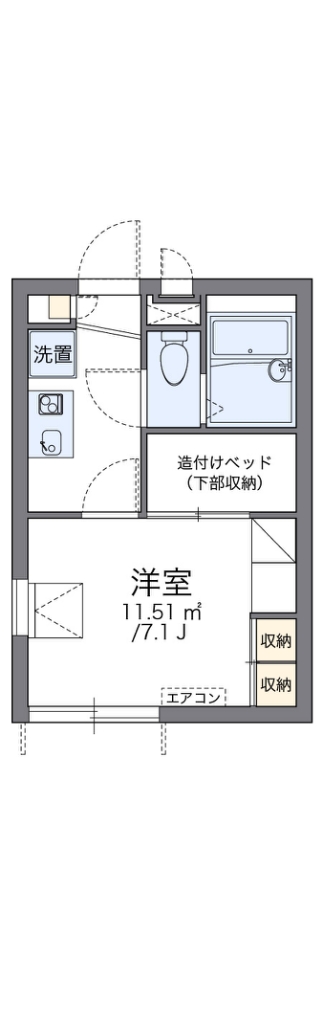 レオパレスピノ 201号室 間取り