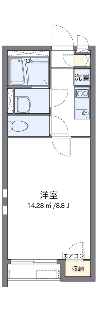 クレイノコンフォーティア末広 201号室 間取り