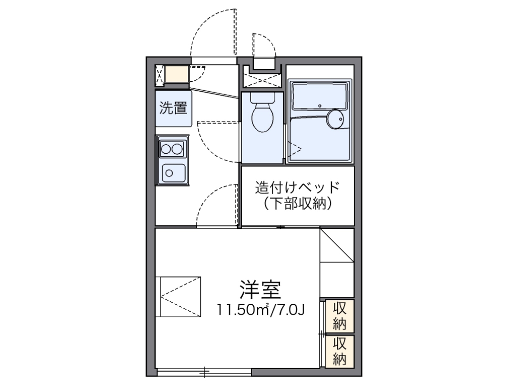 レオパレスグリーンビレッジ 108号室 間取り