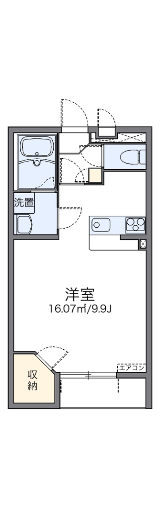 レオネクストＮＥＸＴ　ＯＮＥ 203号室 間取り