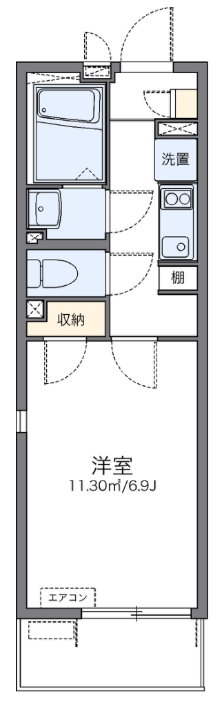 レオネクストラッポラ 201号室 間取り