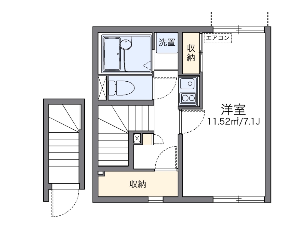 レオネクストシーズ立花 202号室 間取り