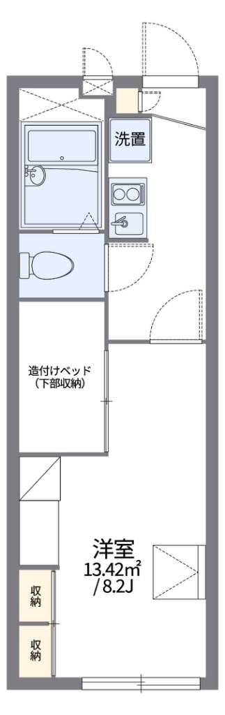 レオパレススカイクレイン 101号室 間取り