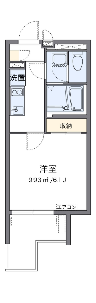 クレイノＫＩＹＯＭＩ 401号室 間取り