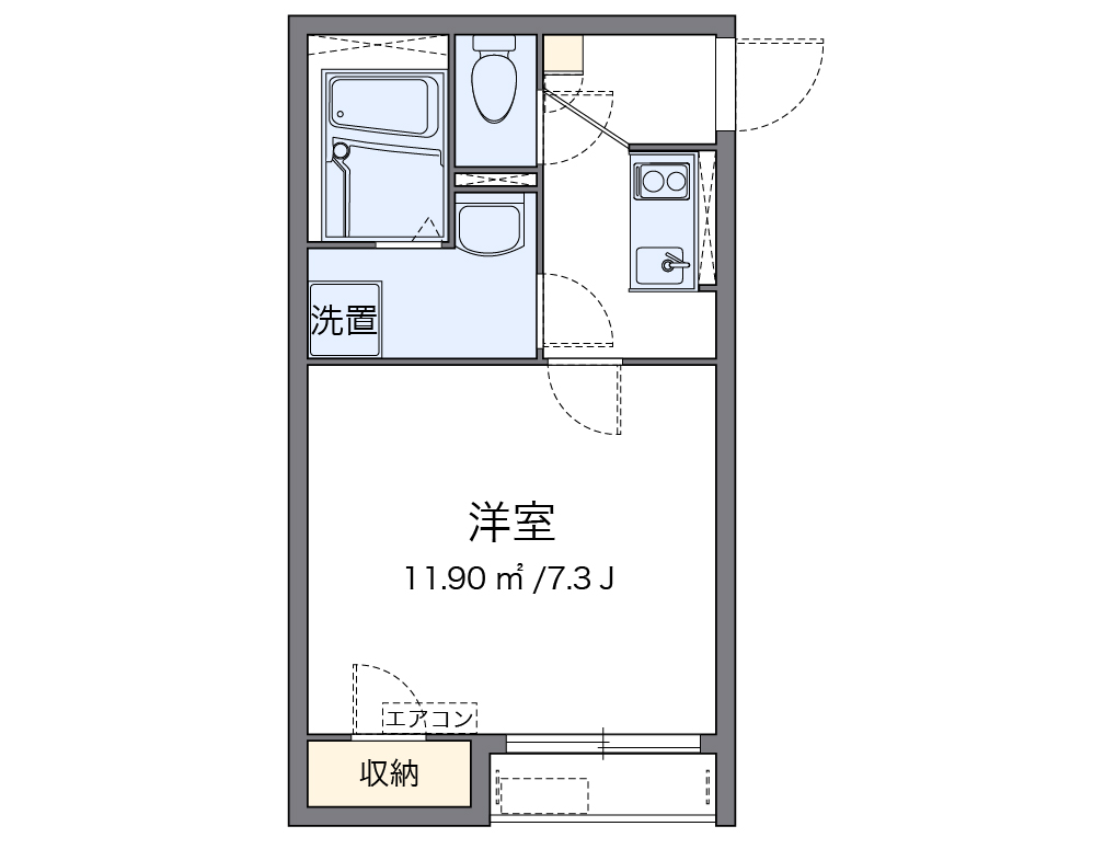 クレイノＢＲＯＯＫ 204号室 間取り