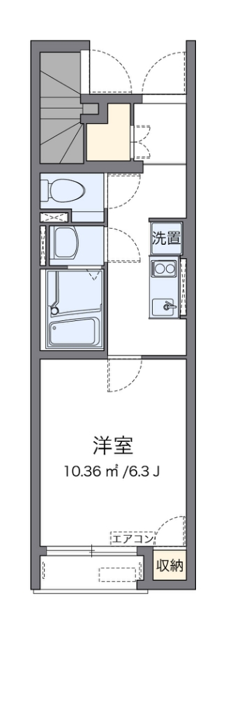 レオネクストムーンハウス 102号室 間取り