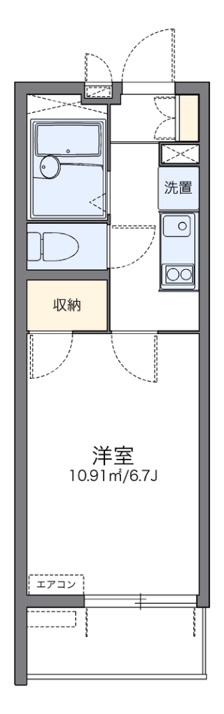 レオパレスフィーア 201号室 間取り