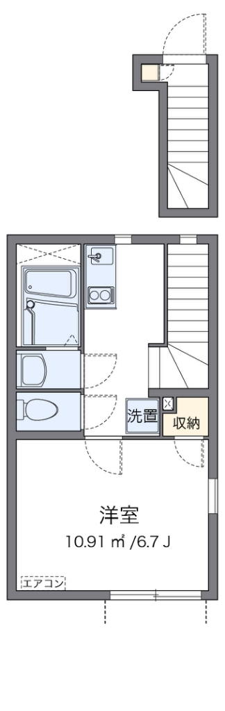 クレイノ葵芳　２号館 201号室 間取り