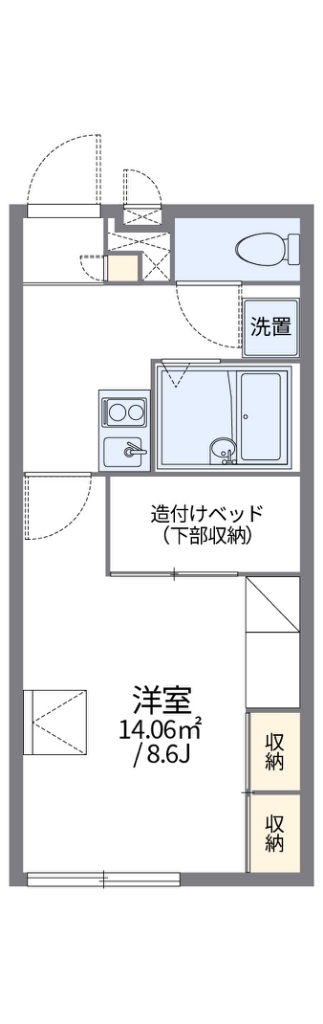 レオパレスむつみ 201号室 間取り