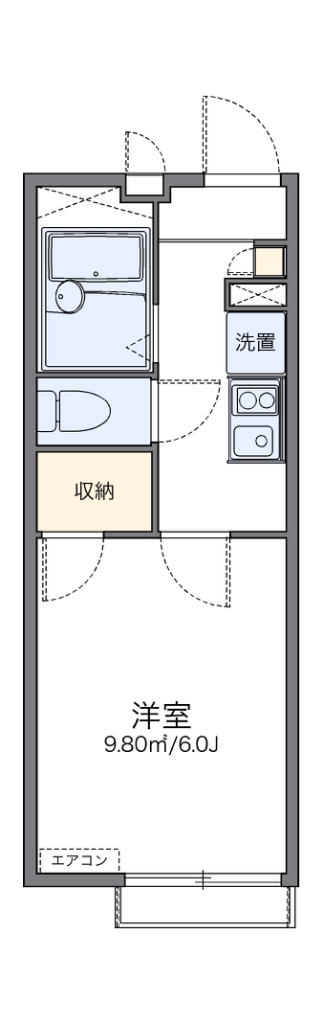 レオパレス六町 202号室 間取り