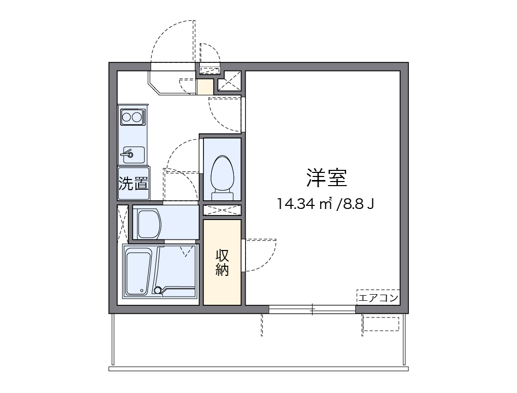 レオネクスト八木町 304号室 間取り