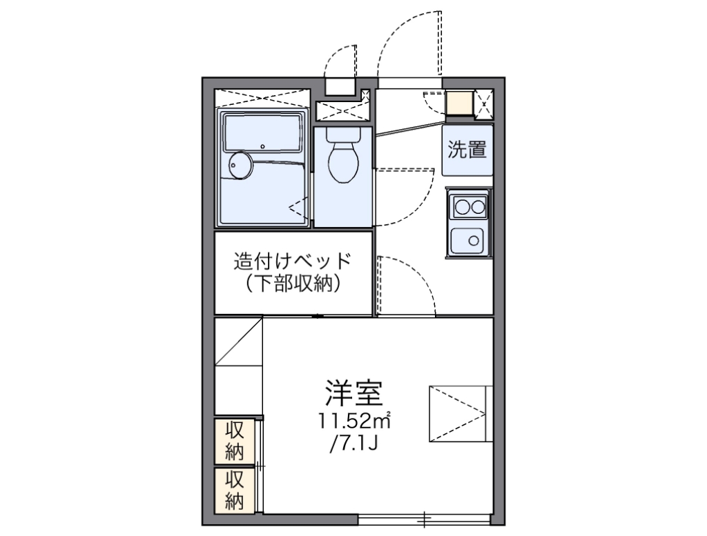 レオパレスレルヒェ 105号室 間取り