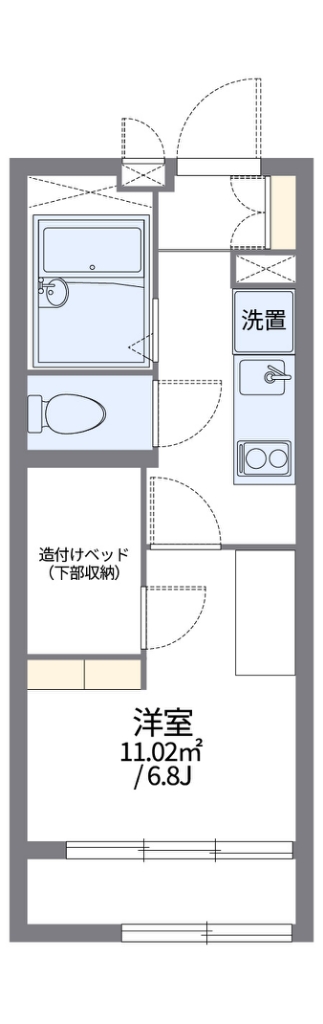 レオパレスダンデライオン 107号室 間取り