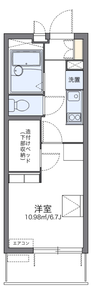 レオパレス片倉大丸 308号室 間取り