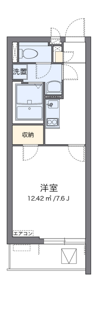 クレイノ陸王 307号室 間取り