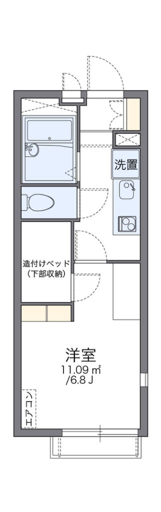 レオパレスアンソレイユ 201号室 間取り