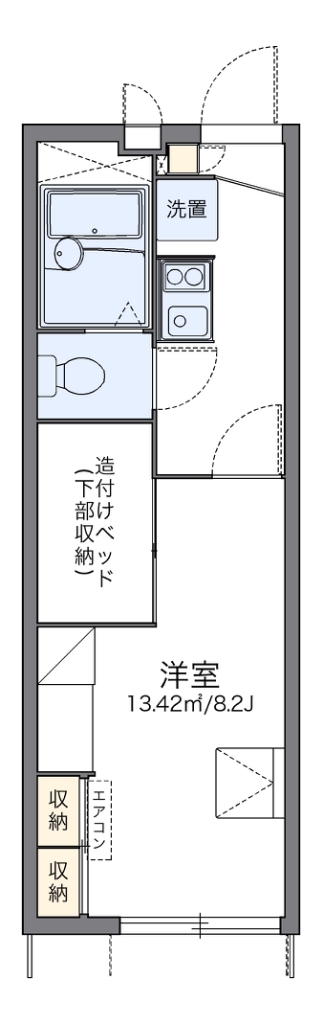 レオパレスソルヴェーグ 102号室 間取り