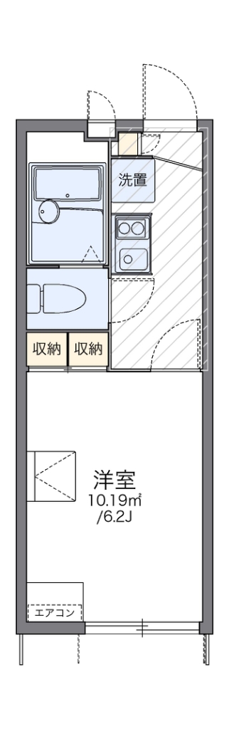 レオパレスＴＡＫＡ　デルタ 104号室 間取り