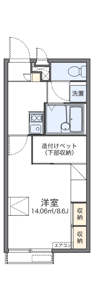 レオパレスリブェールⅡ 203号室 間取り