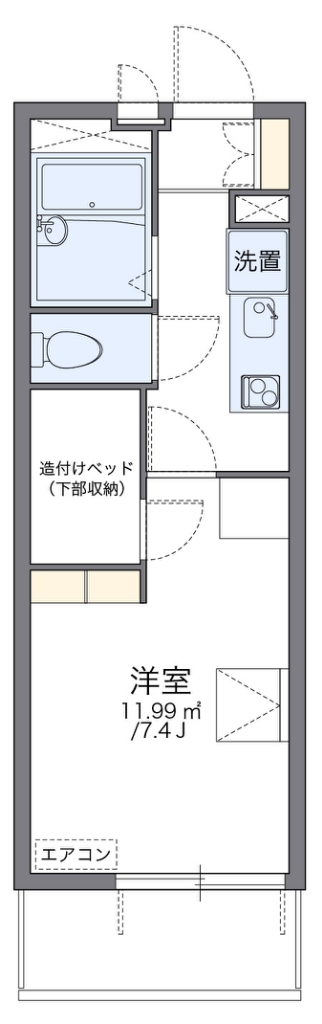 レオパレスアウローラ潮田 203号室 間取り