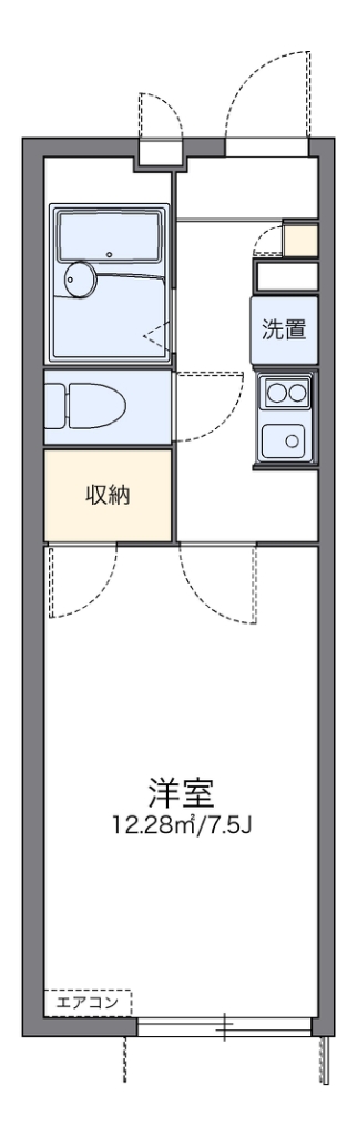 レオパレス唐沢 101号室 間取り