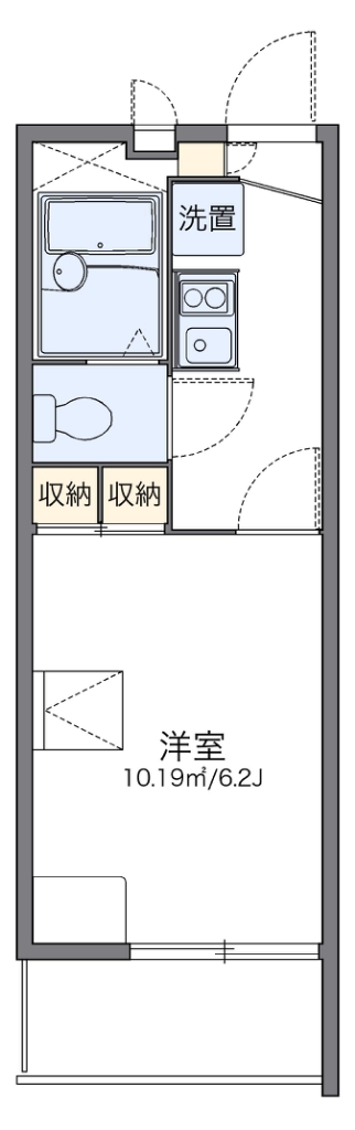 レオパレスハープコート 201号室 間取り