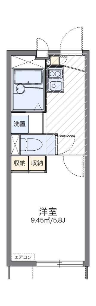 レオパレス諏訪　ｙａｎａｇｉ 102号室 間取り