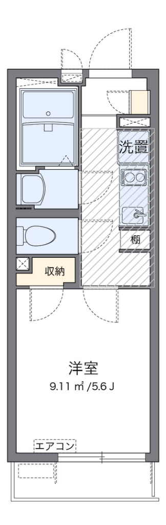 クレイノフェリス金町 203号室 間取り