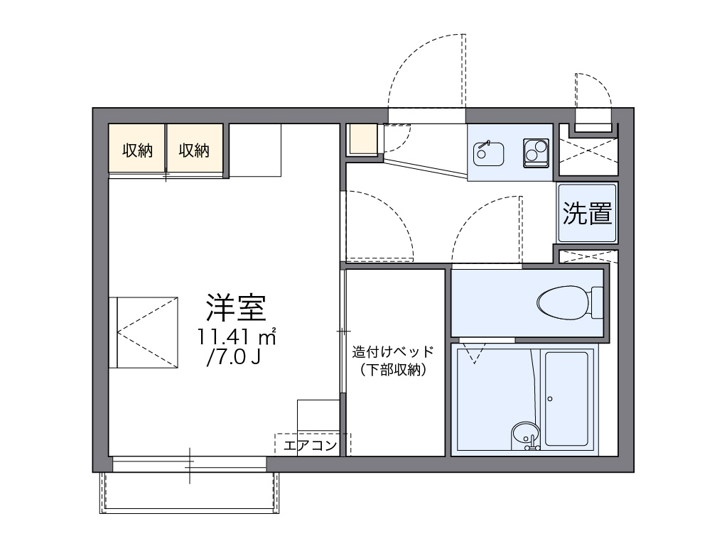 レオパレスクレイン 201号室 間取り