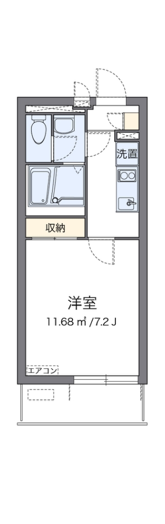 クレイノリベーラ 102号室 間取り