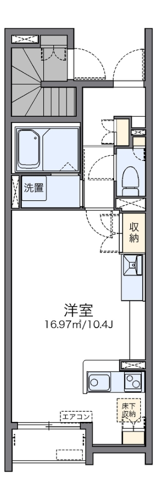 レオネクストカンフリエ 102号室 間取り