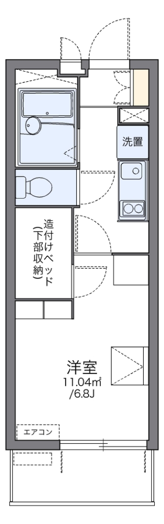 レオパレスカプリコーン２１ 407号室 間取り