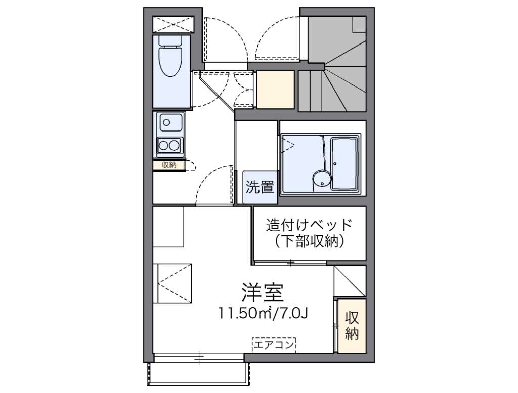 レオパレスエブリシン 103号室 間取り