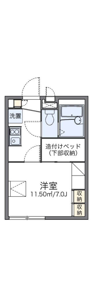 レオパレスＹＵＺＵＲＩＨＡ 206号室 間取り