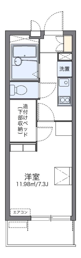 レオパレスグリーンバレー内谷 101号室 間取り