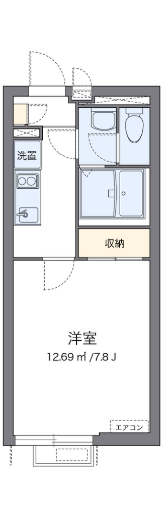 クレイノシャイン 202号室 間取り