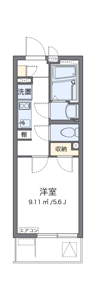 クレイノカノンフィオーレ 201号室 間取り