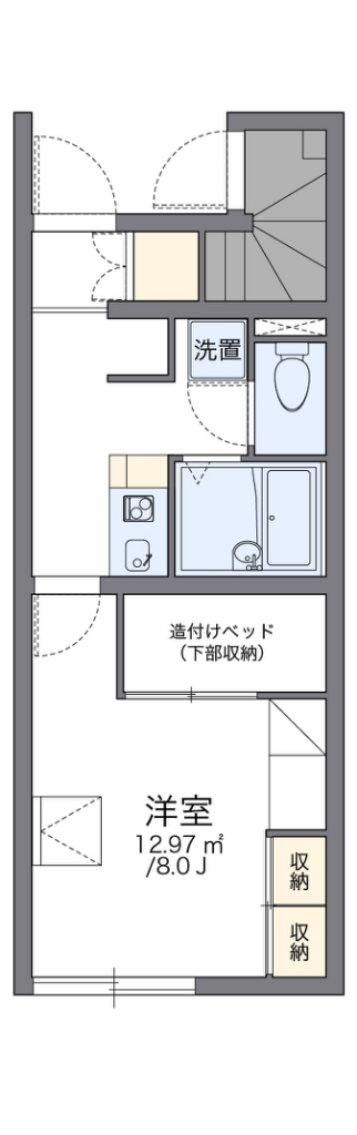 レオパレスフルール 102号室 間取り