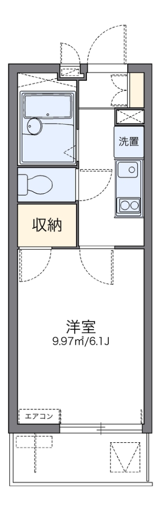 レオパレスシリウス 101号室 間取り