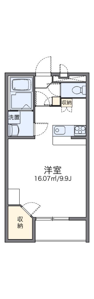 レオパレスエスポアールⅢ 207号室 間取り