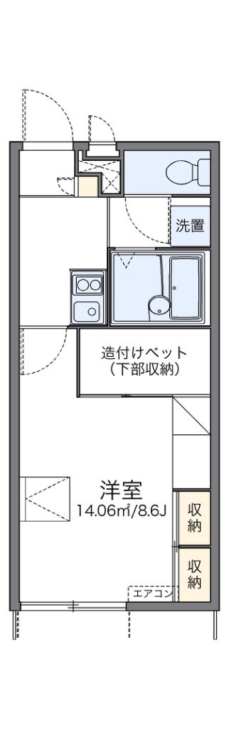 レオパレスリブェールⅡ 110号室 間取り