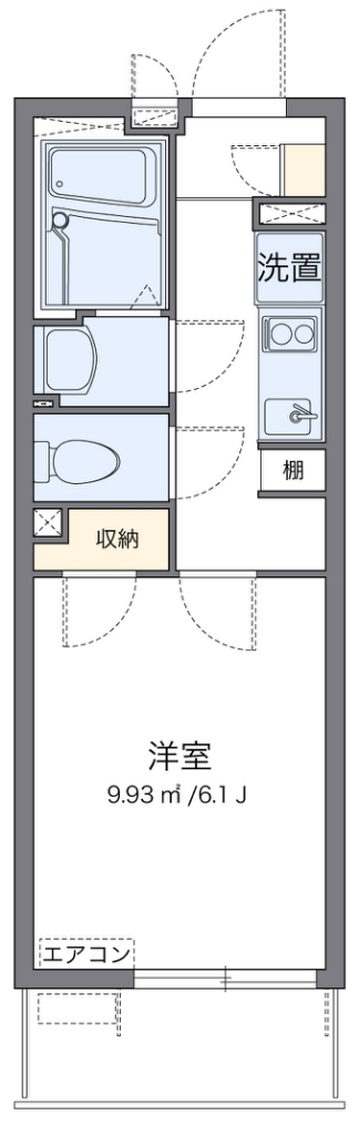 クレイノうたり 406号室 間取り