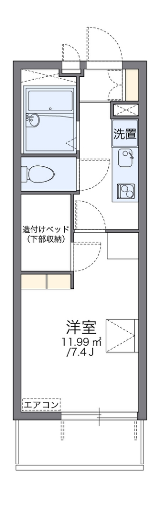 レオパレスリヴェール 102号室 間取り