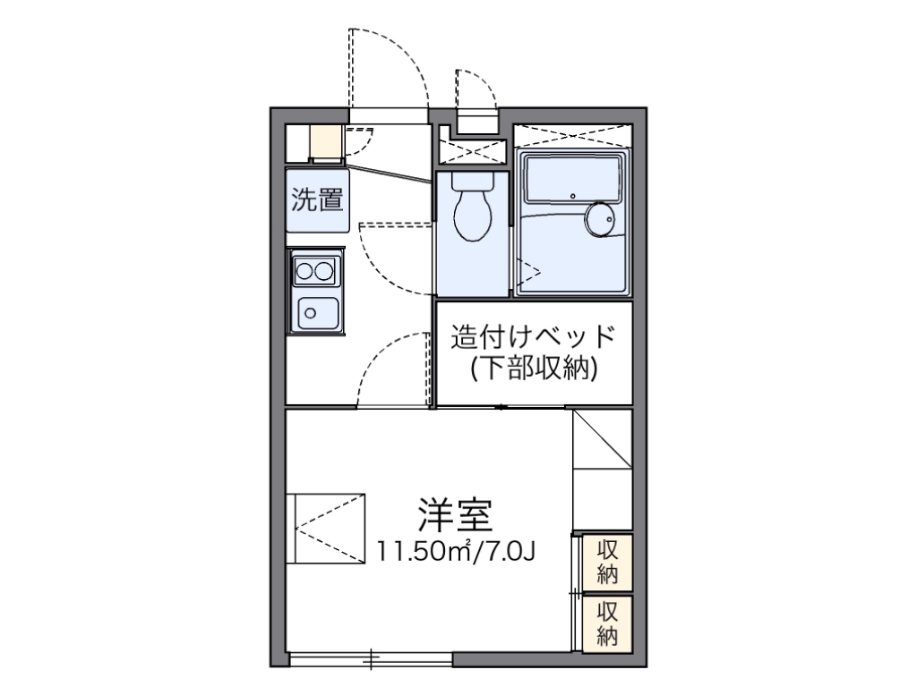 レオパレスグレイス 101号室 間取り